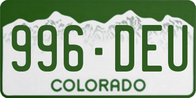 CO license plate 996DEU