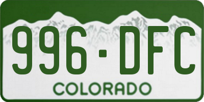 CO license plate 996DFC