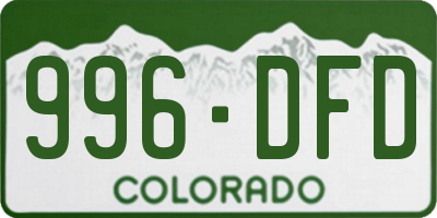 CO license plate 996DFD