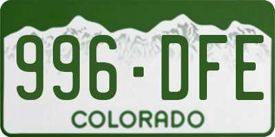 CO license plate 996DFE