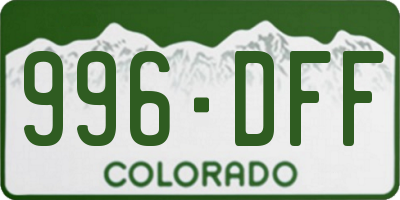 CO license plate 996DFF