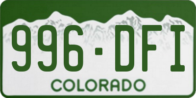 CO license plate 996DFI