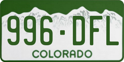CO license plate 996DFL