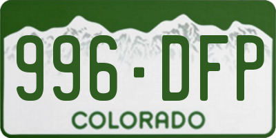 CO license plate 996DFP