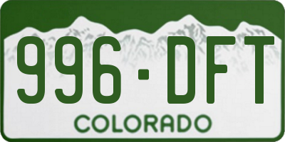 CO license plate 996DFT