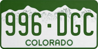 CO license plate 996DGC
