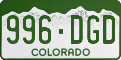 CO license plate 996DGD