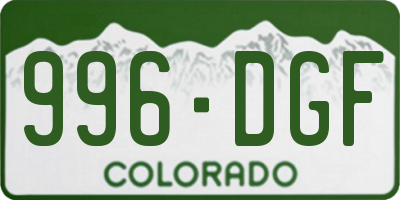 CO license plate 996DGF
