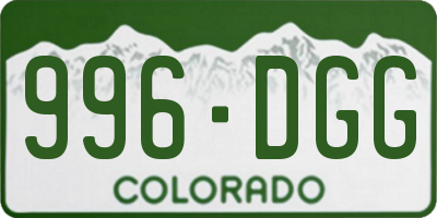 CO license plate 996DGG