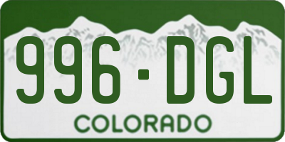 CO license plate 996DGL