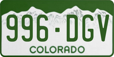 CO license plate 996DGV