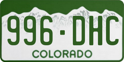 CO license plate 996DHC