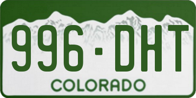 CO license plate 996DHT
