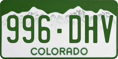 CO license plate 996DHV