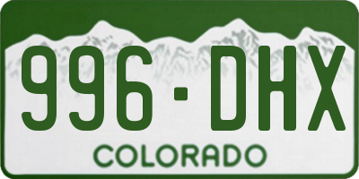 CO license plate 996DHX