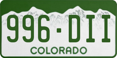CO license plate 996DII