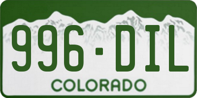 CO license plate 996DIL