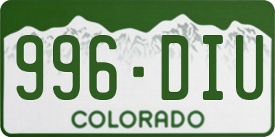 CO license plate 996DIU