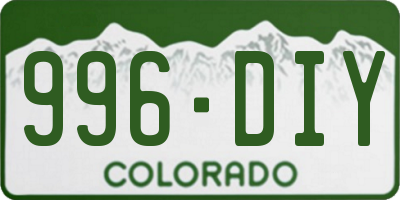 CO license plate 996DIY