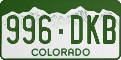 CO license plate 996DKB