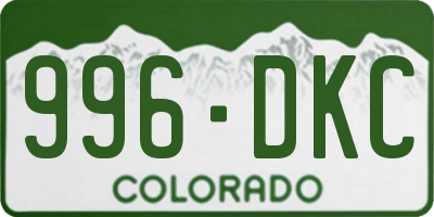 CO license plate 996DKC