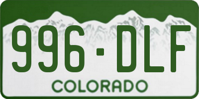 CO license plate 996DLF