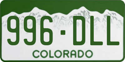CO license plate 996DLL