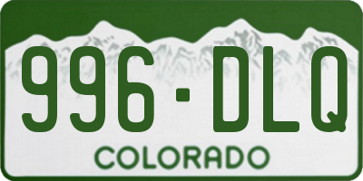 CO license plate 996DLQ
