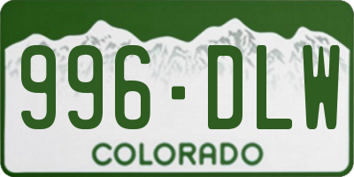 CO license plate 996DLW
