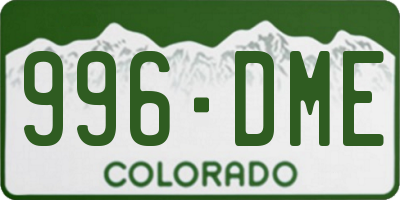 CO license plate 996DME