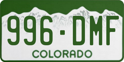 CO license plate 996DMF