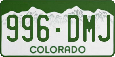 CO license plate 996DMJ