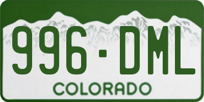 CO license plate 996DML