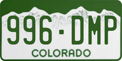 CO license plate 996DMP