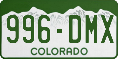 CO license plate 996DMX