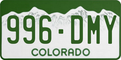CO license plate 996DMY