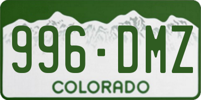 CO license plate 996DMZ