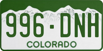 CO license plate 996DNH