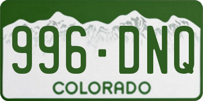 CO license plate 996DNQ