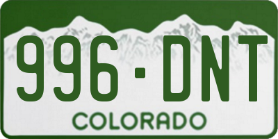CO license plate 996DNT