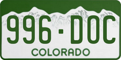 CO license plate 996DOC