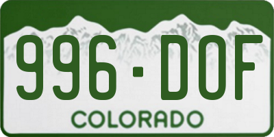 CO license plate 996DOF