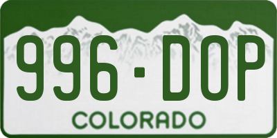 CO license plate 996DOP