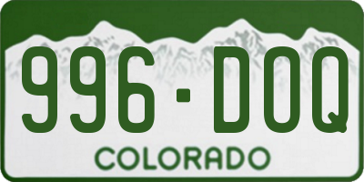 CO license plate 996DOQ