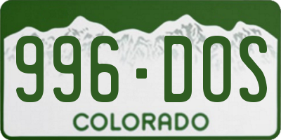 CO license plate 996DOS