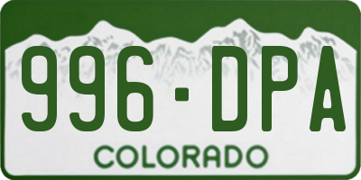 CO license plate 996DPA