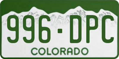 CO license plate 996DPC