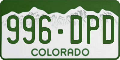 CO license plate 996DPD