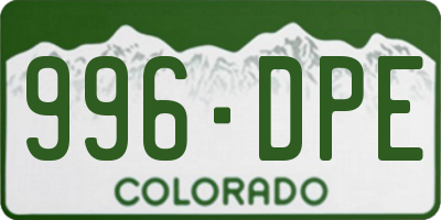 CO license plate 996DPE