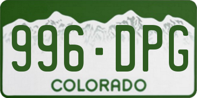CO license plate 996DPG